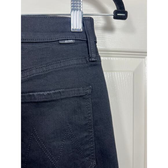 Mother Denim The Cha Cha Fray Jeans Black Not Guilty Capsule Vacation Flare Easy - Picture 7 of 13